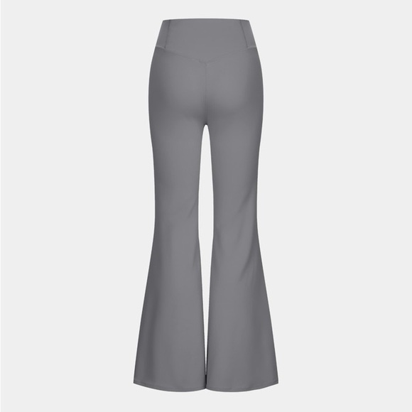 NWT HALARA Crossover High Waisted Back Pocket Super Flare Pants SIZE PS Grey - Picture 5 of 11